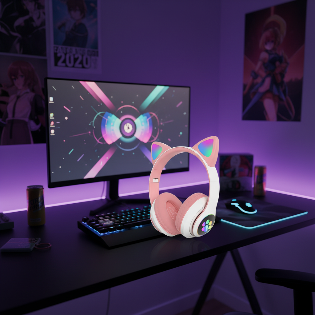 Charming Cat Ear Headphones